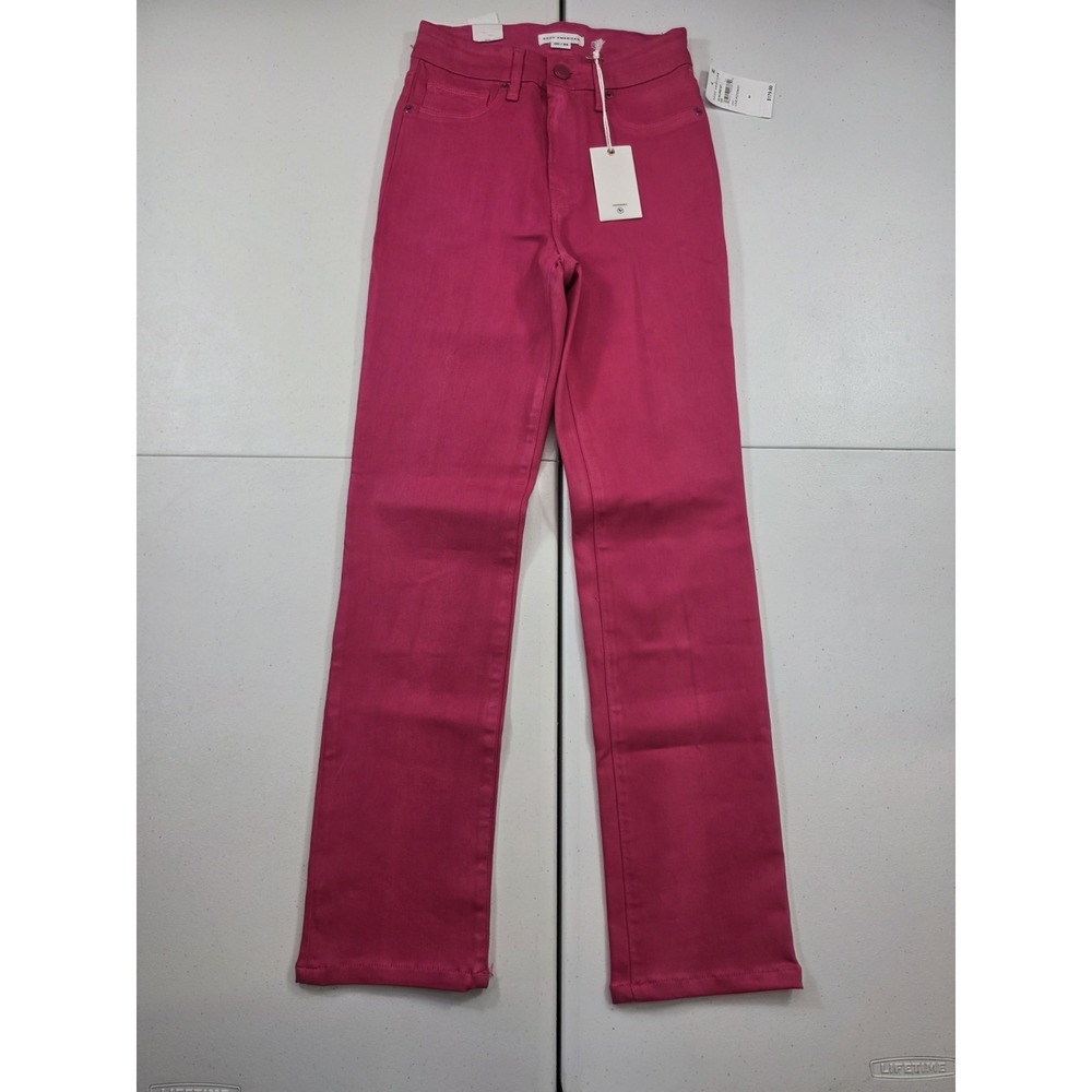 NWT Good American Good Legs Straight Fit Size 00/24 Pink Stretch Denim